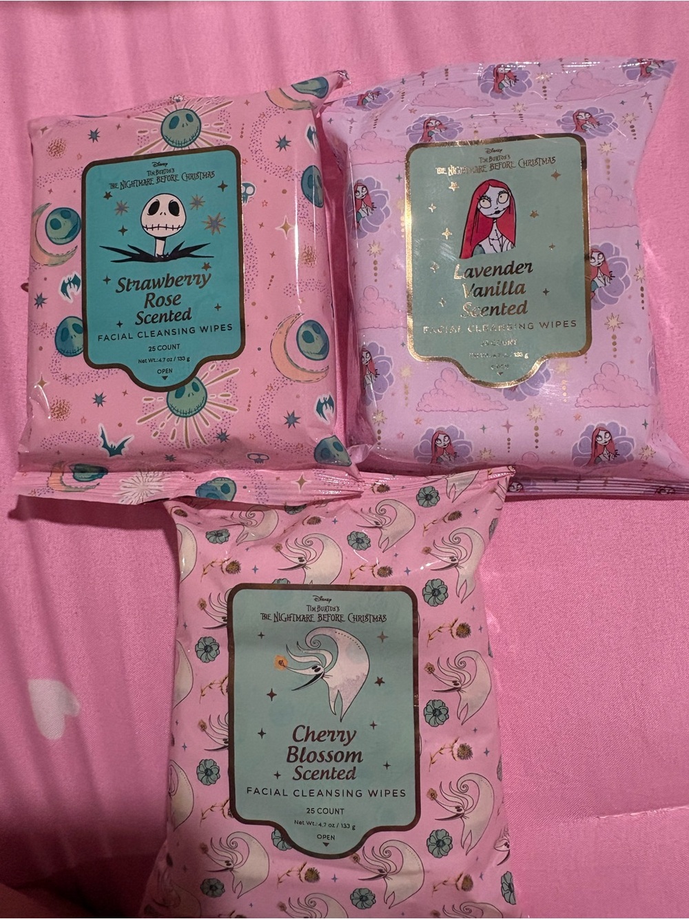 The Nightmare Before Christmas Scented Facial Cleansing Wipes - Pink Set